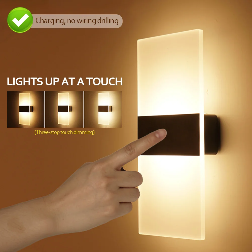 Lampe murale de charge USB à détection d'intérieur