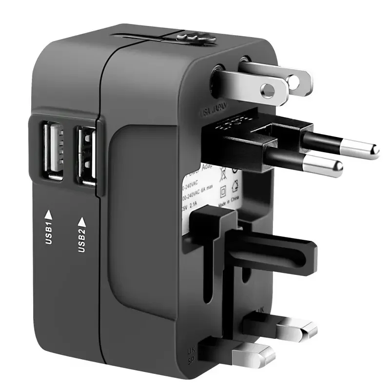 Adaptateur de voyage, dans le monde entier Adaptateur de voyage universel Chargeur mural Prise d'alimentation CA Adaptateur Wi