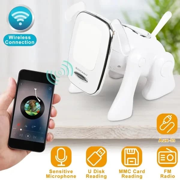 Altavoz inalámbrico para perros cachorros Mini reproductor de música portátil Altavoz estéreo para animales lindos