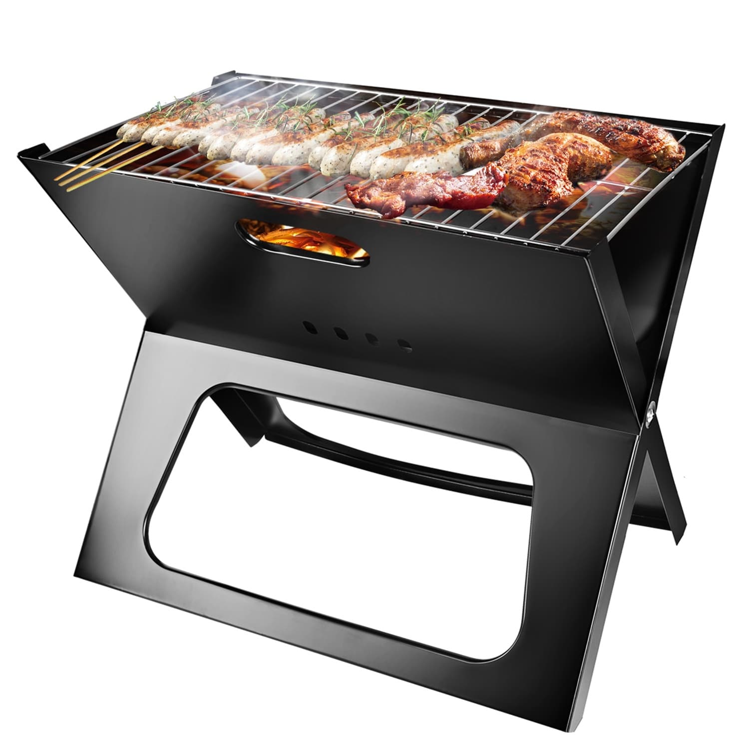 1Pc Portable BBQ Barbecue Grill Foldable Charcoal Grill Camping Garden Outdoor Travel